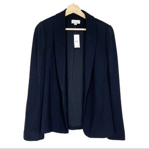 NWT Loft Open Front Blazer Jacket Long Sleeves Black Sz 8